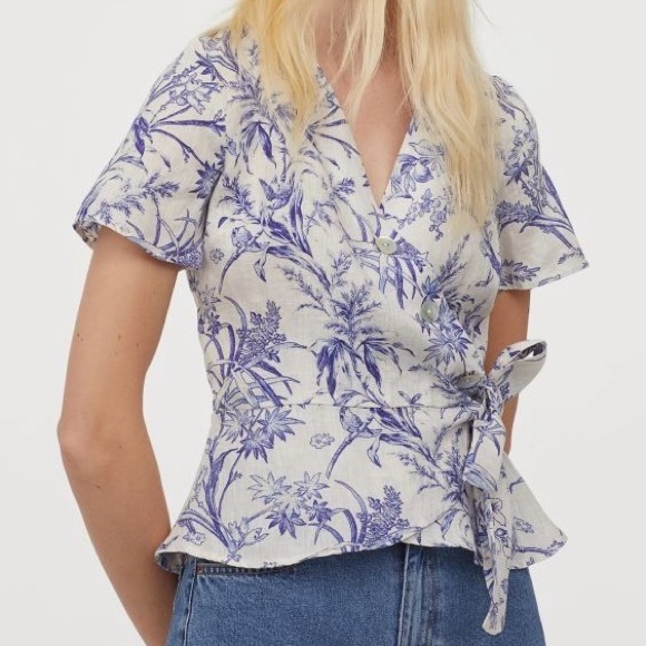 ✨ 100% linen wrap blouse XS - Picture 10 of 10